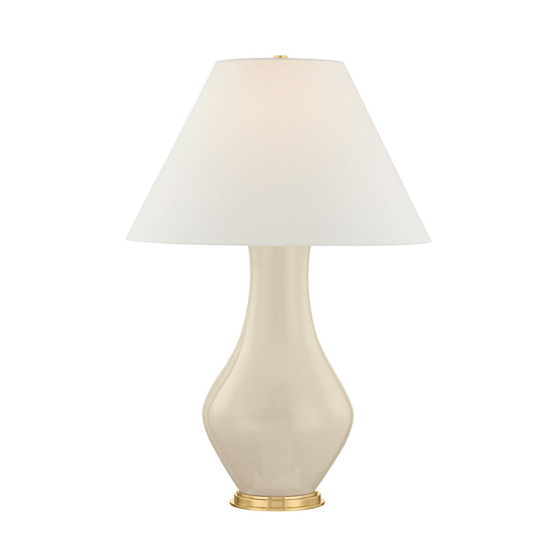 Hudson Valley - MDSL2700-AGB/CFM - One Light Table Lamp - Hanslope - Aged Brass/Ceramic French Muslin