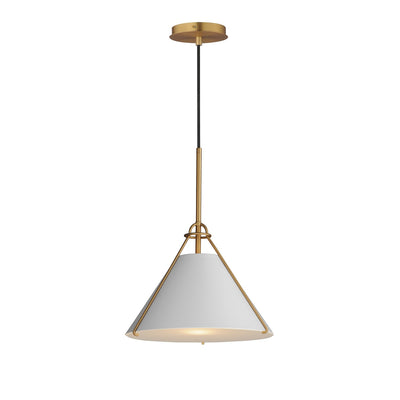 Maxim - 25229LFGNAB - One Light Pendant - Lucas - Light French Gray / Natural Aged Brass