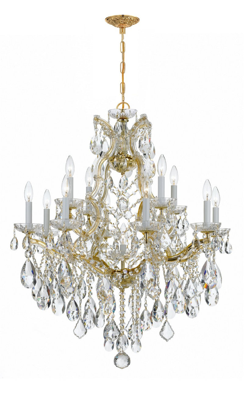 Crystorama - 4413-GD-CL-S - 13 Light Chandelier - Maria Theresa - Gold