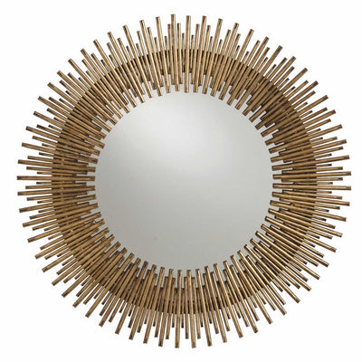 Arteriors-Prescott Round Mirror-Antique Gold Leaf