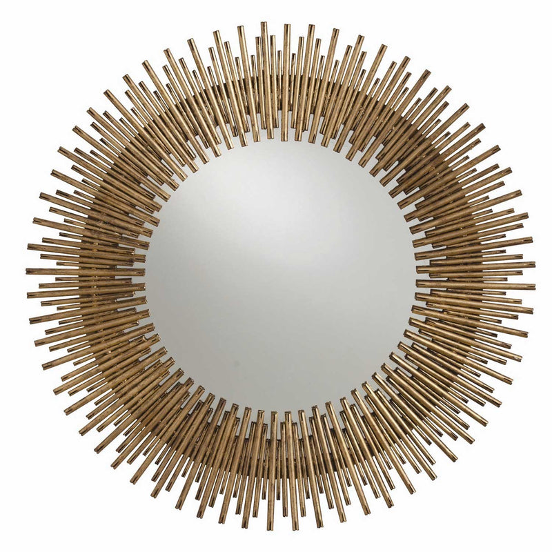 Arteriors-Prescott Round Mirror-Antique Gold Leaf