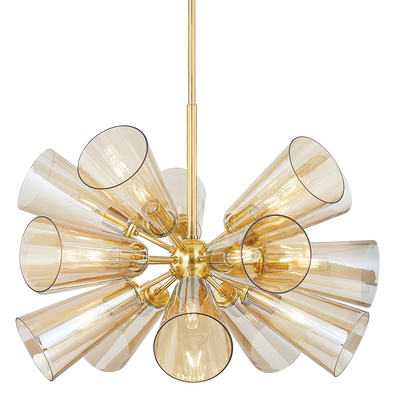 Hudson Valley - 2032-AGB - 15 Light Chandelier - Hartwood - Aged Brass