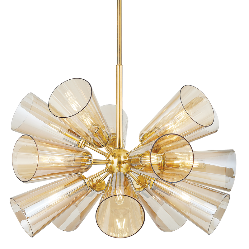 Hudson Valley - 2032-AGB - 15 Light Chandelier - Hartwood - Aged Brass