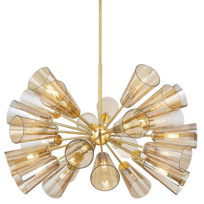 Hudson Valley - 2045-AGB - 25 Light Chandelier - Hartwood - Aged Brass