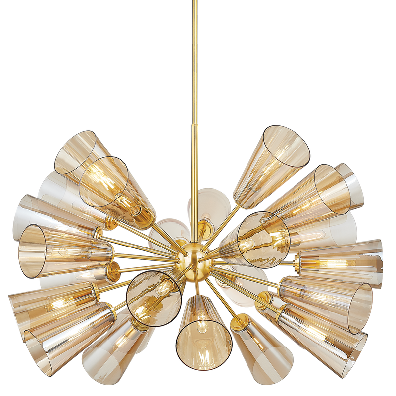Hudson Valley - 2045-AGB - 25 Light Chandelier - Hartwood - Aged Brass