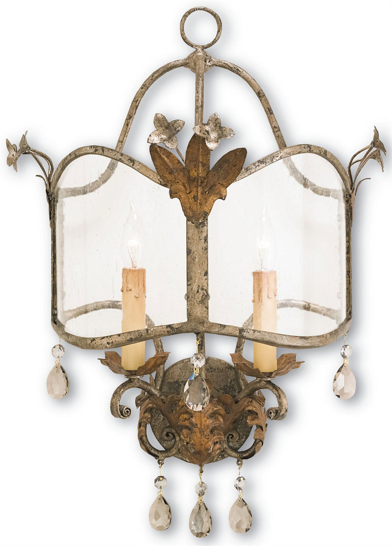 Currey and Company - 5357 - Two Light Wall Sconce - Zara Collection - Viejo Gold/Viejo Silver