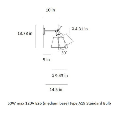 Tolomeo Shade Wall Light
