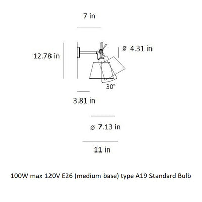 Tolomeo Shade Wall Light