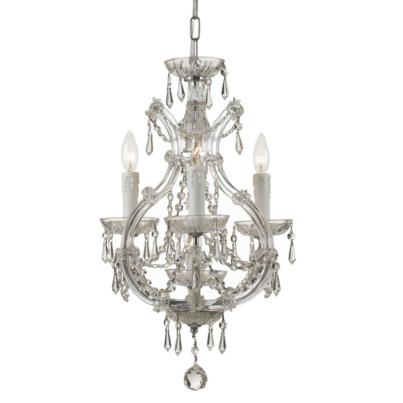 Crystorama - 4473-CH-CL-SAQ - Four Light Mini Chandelier - Maria Theresa - Polished Chrome