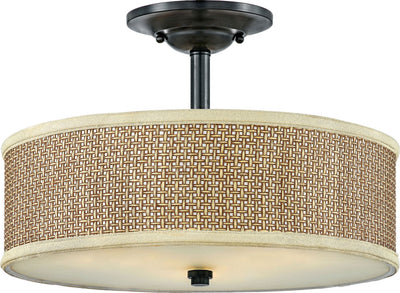 Quoizel - ZE1717K - Three Light Semi-Flush Mount - Zen - Mystic Black