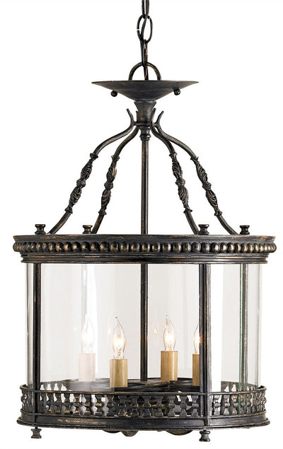 Currey and Company - 9045 - Four Light Lantern - Grayson Small Lantern - French Black