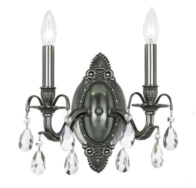Crystorama - 5562-PW-CL-S - Two Light Wall Mount - Dawson - Pewter