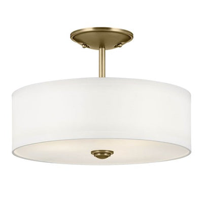 Kichler - 43675NBR - Three Light Semi Flush Mount - Shailene - Natural Brass