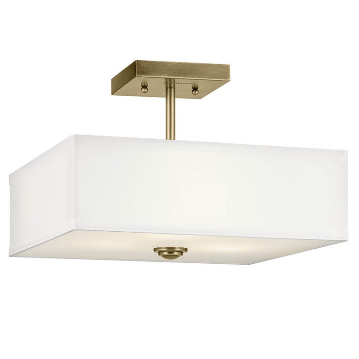 Kichler - 43691NBR - Three Light Semi Flush Mount - Shailene - Natural Brass