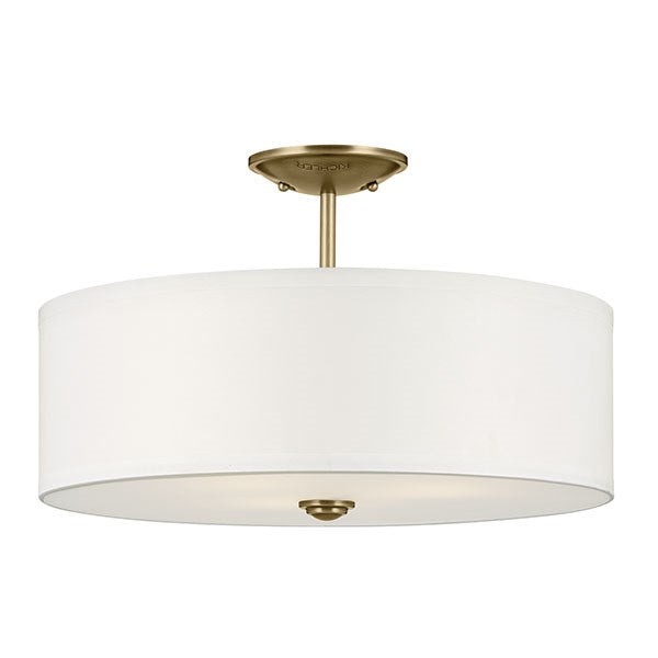 Kichler - 43692NBR - Three Light Semi Flush Mount - Shailene - Natural Brass