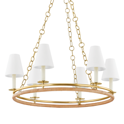 Hudson Valley - 4406-AGB - Six Light Chandelier - Swanton - Aged Brass