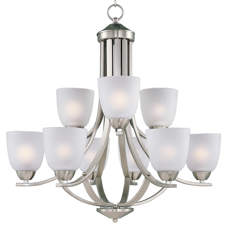 Maxim - 11226FTSN - Nine Light Chandelier - Axis - Satin Nickel