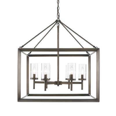 Golden - 2073-6 GMT - Six Light Chandelier - Smyth - Gunmetal Bronze