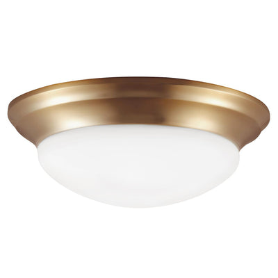 Generation Lighting - 75436-848 - Three Light Flush Mount - Nash - Satin Brass