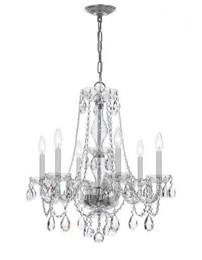 Crystorama - 5086-CH-CL-MWP - Six Light Chandelier - Traditional Crystal - Polished Chrome
