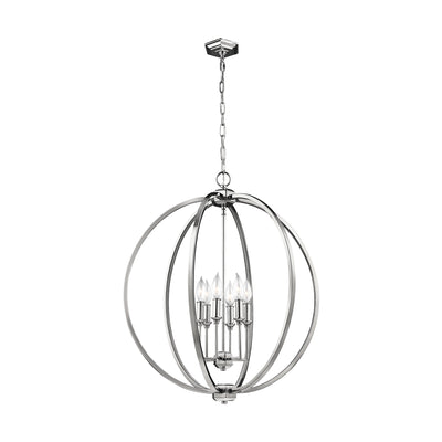 Visual Comfort Studio - F3061/6PN - Six Light Pendant - Corinne - Polished Nickel