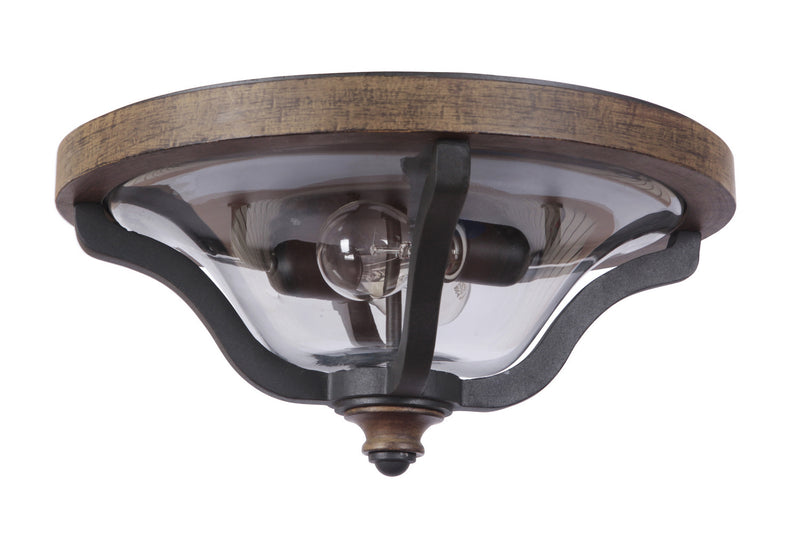 Craftmade - Z7937-TBWB - Two Light Outdoor Flushmount - Ashwood - Textured Black/Whiskey Barrel