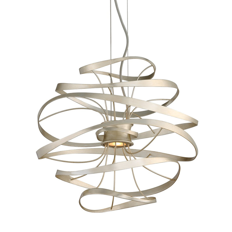 Corbett Lighting - 213-41-SL/SS - LED Pendant - Calligraphy - Silver Leaf Polished Stainless