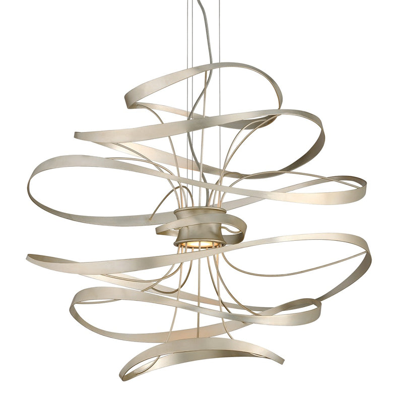 Corbett Lighting - 213-43-SL/SS - LED Pendant - Calligraphy - Silver Leaf Polished Stainless