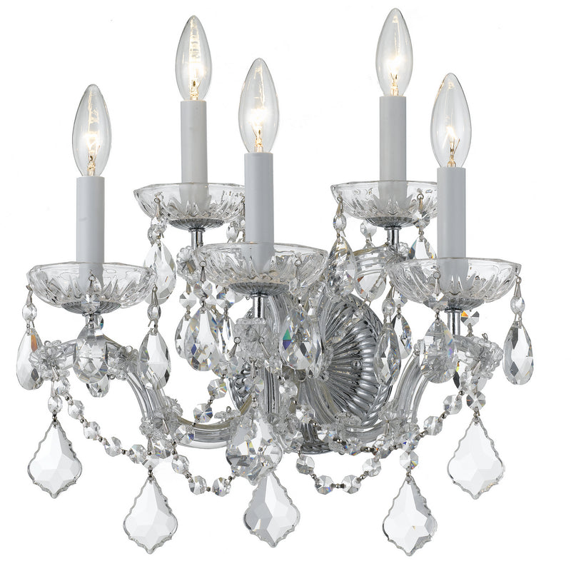 Crystorama - 4404-CH-CL-S - Five Light Wall Mount - Maria Theresa - Polished Chrome