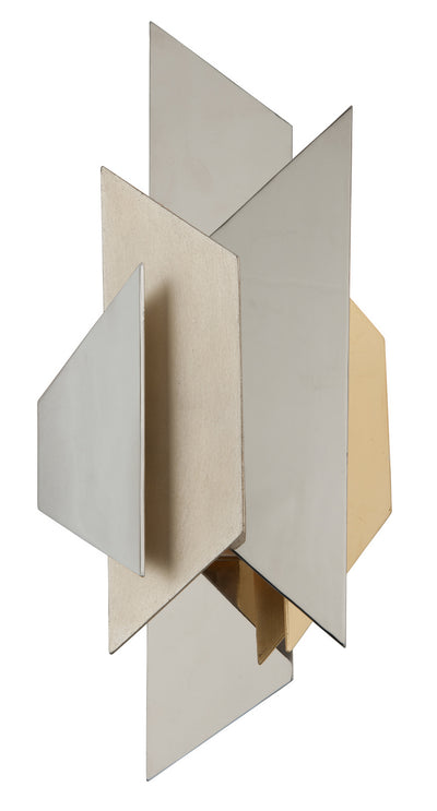Corbett Lighting - 207-11-SS/WSL/GL - One Light Wall Sconce - Modernist - Pol Ss W Silver/Gold Leaf