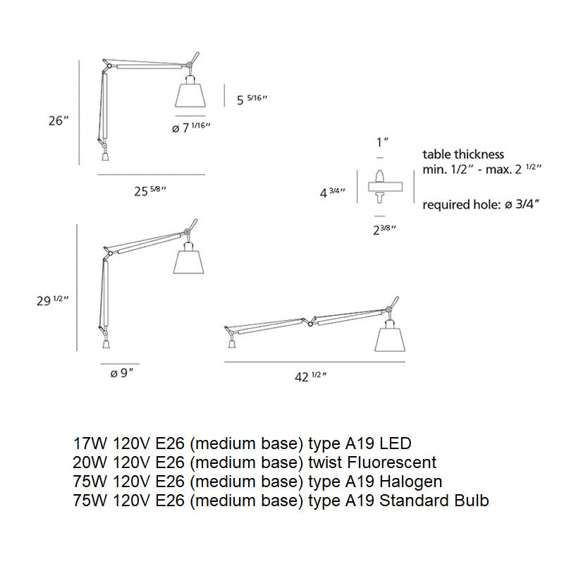 Tolomeo Table Lamp With Shade
