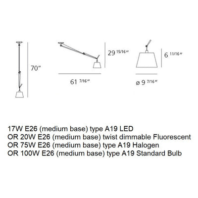 Tolomeo Off Center Shade Suspension