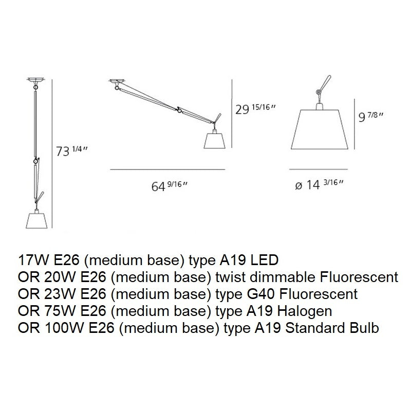 Tolomeo Off Center Shade Suspension