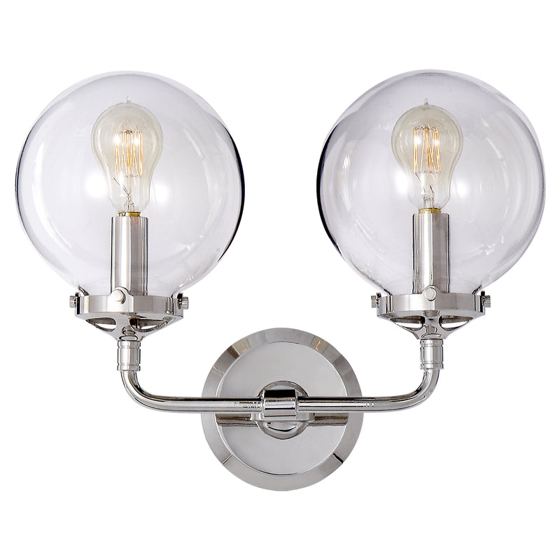 Visual Comfort Signature - S 2026PN-CG - Two Light Wall Sconce - Bistro - Polished Nickel