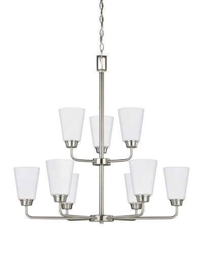 Generation Lighting - 3115209-962 - Nine Light Chandelier - Kerrville - Brushed Nickel