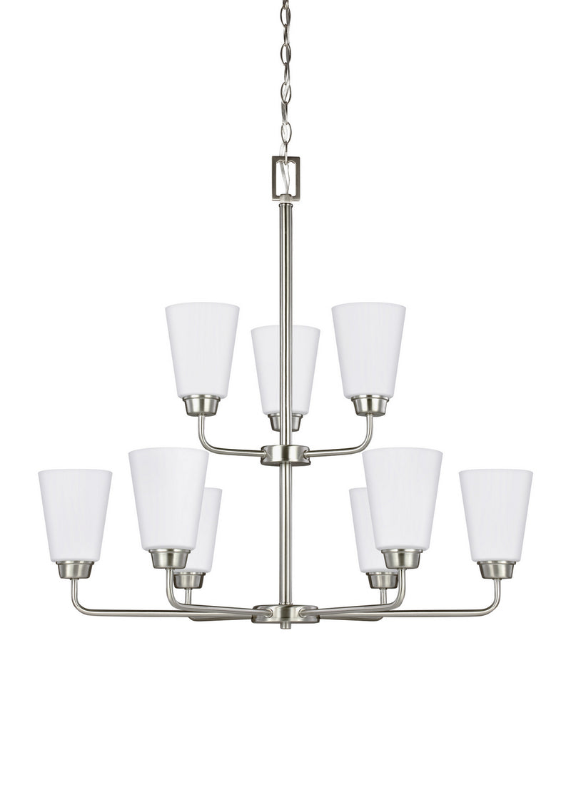 Generation Lighting - 3115209EN3-962 - Nine Light Chandelier - Kerrville - Brushed Nickel