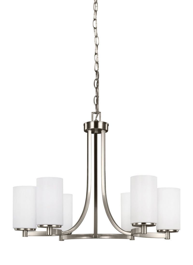 Generation Lighting - 3139106EN3-962 - Six Light Chandelier - Hettinger - Brushed Nickel