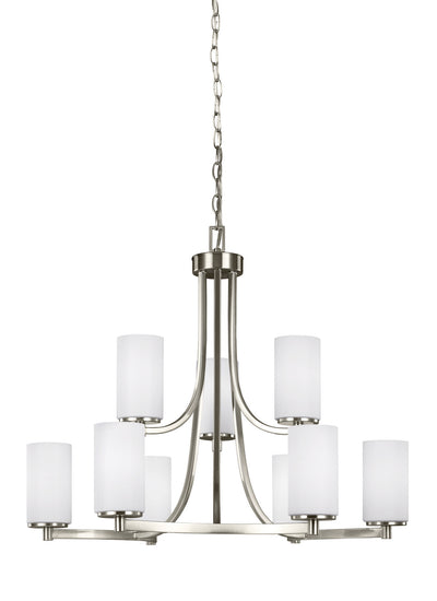 Generation Lighting - 3139109-962 - Nine Light Chandelier - Hettinger - Brushed Nickel