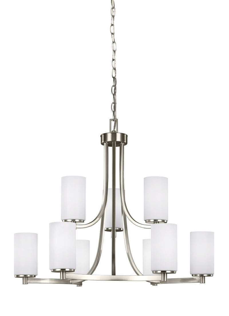 Generation Lighting - 3139109-962 - Nine Light Chandelier - Hettinger - Brushed Nickel
