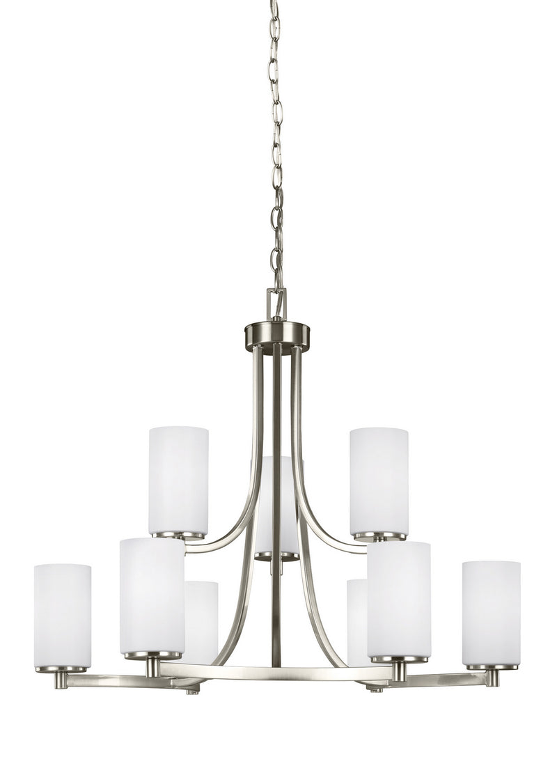 Generation Lighting - 3139109EN3-962 - Nine Light Chandelier - Hettinger - Brushed Nickel