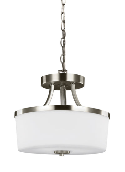 Generation Lighting - 7739102-962 - Two Light Semi-Flush Convertible Pendant - Hettinger - Brushed Nickel