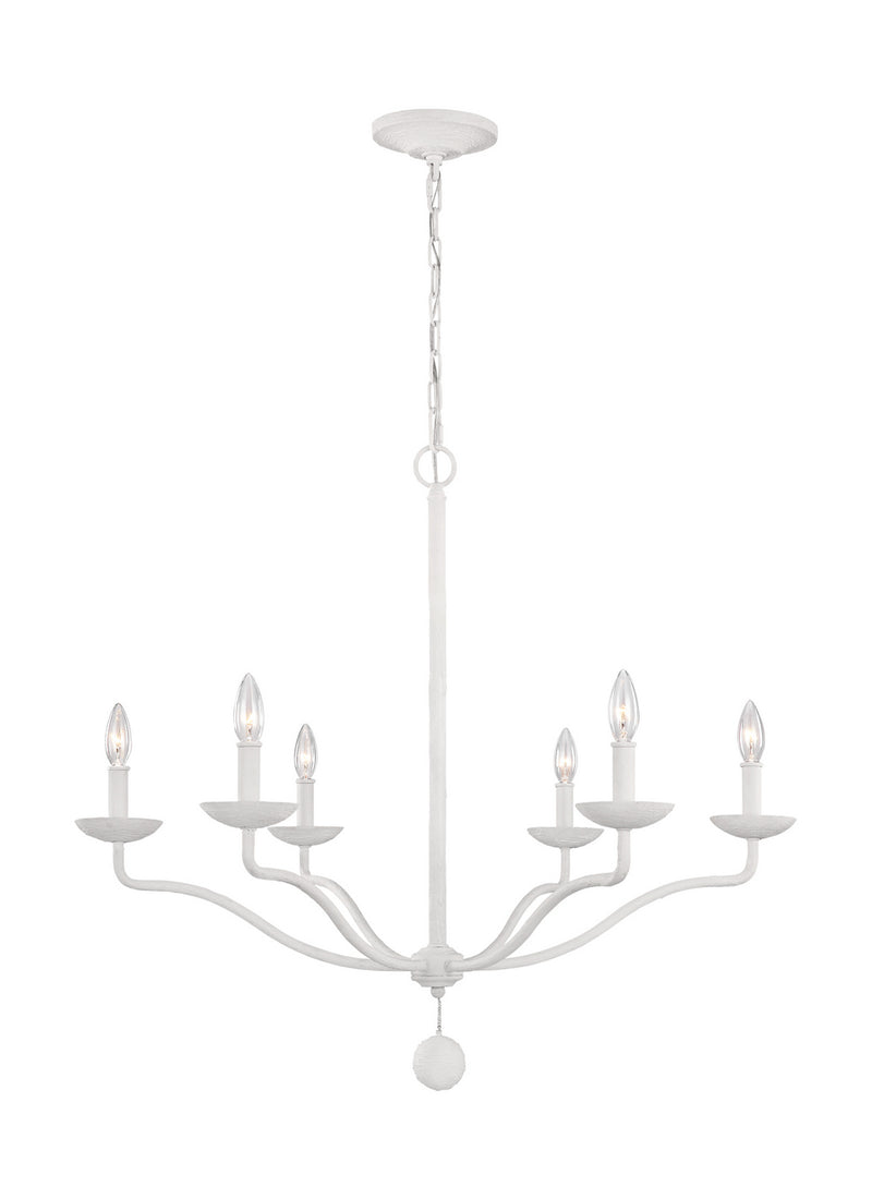 Visual Comfort Studio - F3130/6PSW - Six Light Chandelier - Annie - Plaster White