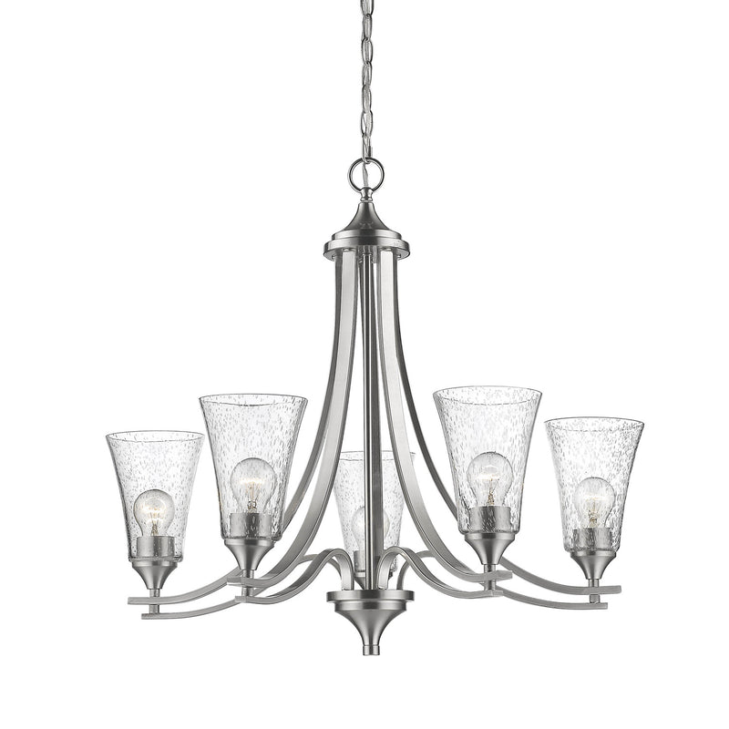 Millennium - 1465-SN - Five Light Chandelier - Natalie - Satin Nickel