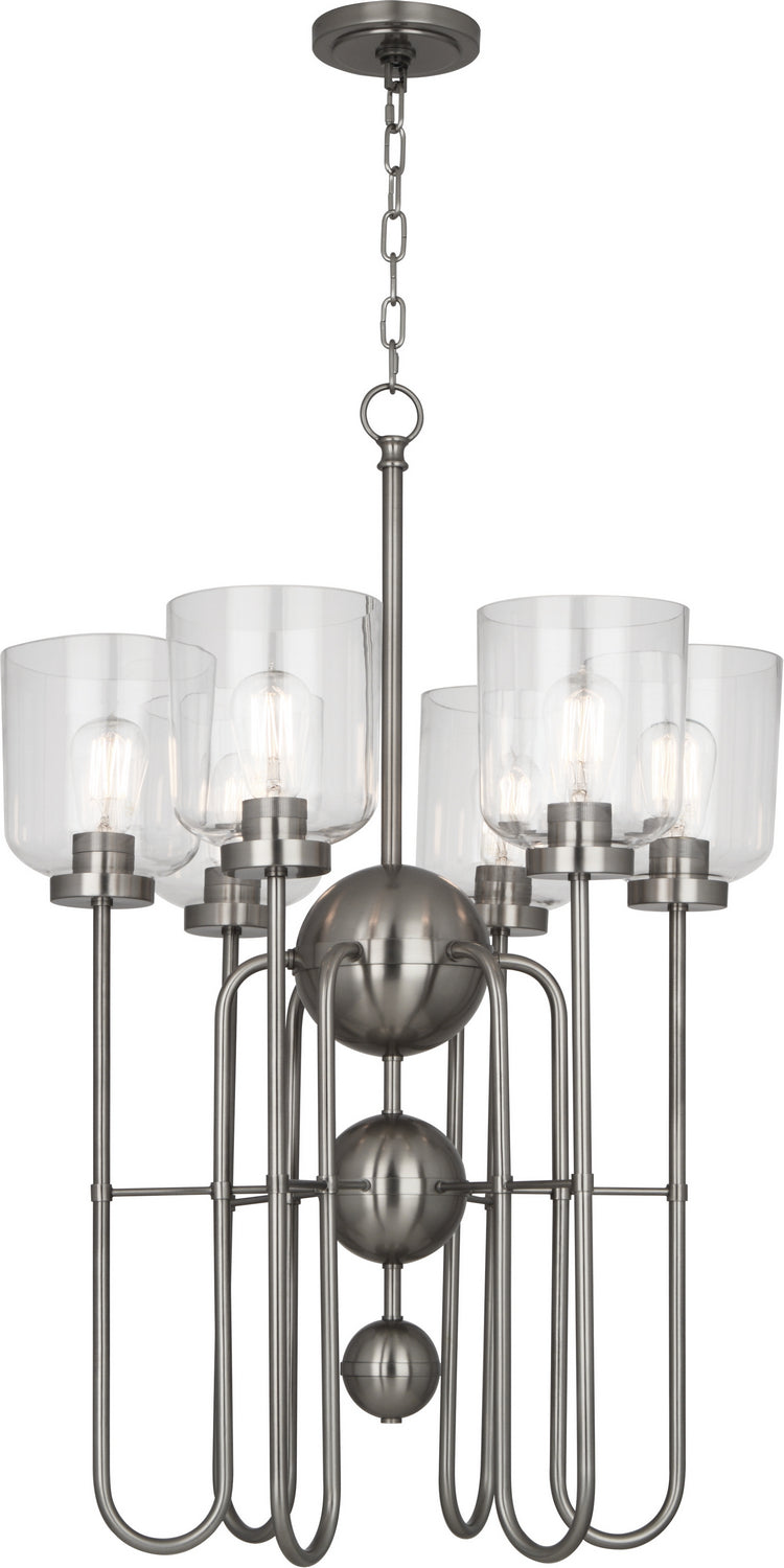 Robert Abbey - D410 - Six Light Chandelier - Williamsburg Tyrie - Dark Antique Nickel