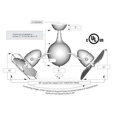 Acqua Ceiling Fan with Light