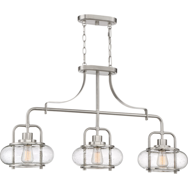 Quoizel - TRG338BN - Three Light Island Chandelier - Trilogy - Brushed Nickel