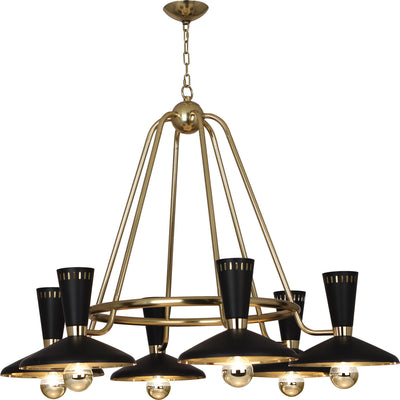 Robert Abbey - 565 - Six Light Chandelier - Vortex - Modern Brass