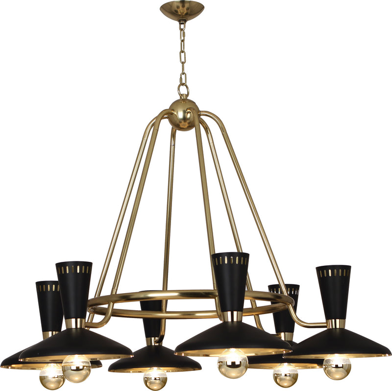 Robert Abbey - 565 - Six Light Chandelier - Vortex - Modern Brass