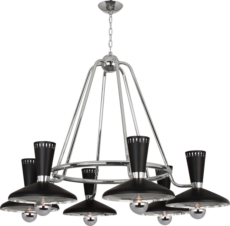 Robert Abbey - S565 - Six Light Chandelier - Vortex - Polished Nickel