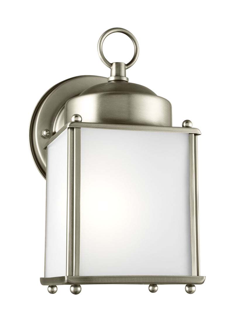 Generation Lighting. - 8592001-965 - One Light Outdoor Wall Lantern - New Castle - Antique Brushed Nickel